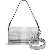 Radley Leather Lane Faux Lizard Medium Flapover Shoulder Bag - White
