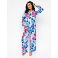 Cyberjammies Lyla Blue Floral Print L/Slv Pyjama Set