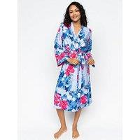 Cyberjammies Lyla Blue Floral Print L/Slv Long Dressing Gown