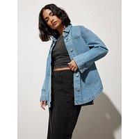 Pixiegirl Petite Denim Shacket - Blue
