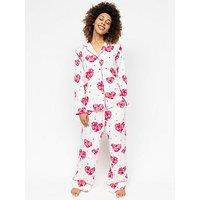 Cyberjammies Aria White Heart Printed Jersey L/Slv Pyjama Top