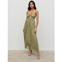 Pretty Lavish Lucie Cut Out Maxi Dress - Green Abstract