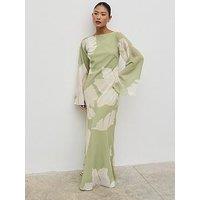 Pretty Lavish Primrose Kimono Sleeve Maxi Dress - Olive Floral