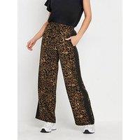 Pixiegirl Petite Side Stripe Wide Leg Trousers - Brown