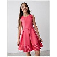 Ted Baker Girls Frill Hem Dress - Coral