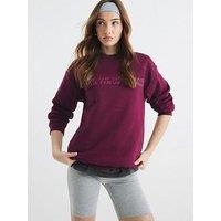 River Island Ny City Of Dreams Sweat - Dark Red