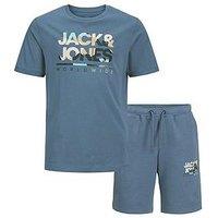 Jack & Jones Junior Boys Luke T-Shirt And Shorts Set - Blue