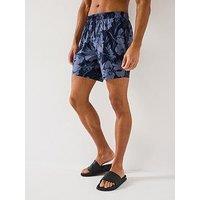 Boss Alain Printed Swim Shorts - Navy