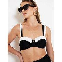 River Island Mono Balconette Bikini Top - Black