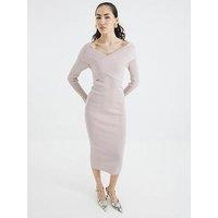 River Island Wrap Bodyfit Top - Light Beige