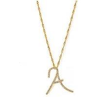 Say It With Luxe Cz Initial Necklace - Yellow Gold