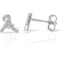 Say It With Luxe Cz Initial Earrings - Silver