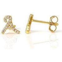 Say It With Luxe Cz Initial Earrings - Yellow Gold