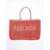 River Island Poolside Crochet Beach Bag - Medium Pink