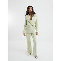 River Island Petite Slim Flare Trouser - Light Green