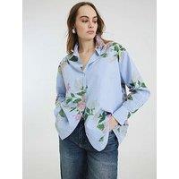 River Island Floral Stripe Mix Shirt - Blue