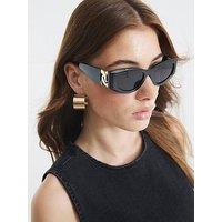 River Island Cat Eye Chain Sunglasses - Black
