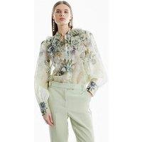 River Island 3D Trimmed Sleeve Blouse - Yellow Light