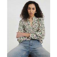 River Island Printed Crew Neck Blouse - Black