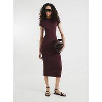 River Island Cap Sleeve Midi Dress - Dark Red