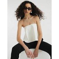 River Island Draped Bandeau Top - White