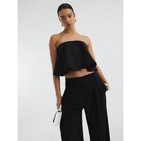 River Island Draped Bandeau Top - Black