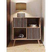 Gfw Rowen 2 Door Compact Sideboard - Oak/Black - Fsc Certified