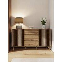 Gfw Rowen Large 2 Door, 3 Drawer Sideboard - Oak/Black