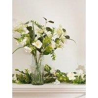 Scottish Everlastings 43Cm Artificial White Floral & Eucalyptus Arrangement