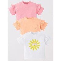 Mini V By Very Girls 3 Pack Slub Jersey T-Shirts - Multi