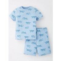 Everyday Boys Jungle Print Cotton Short Pj Set - Light Blue