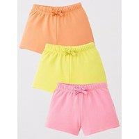 Mini V By Very Girls Matching Set 3 Pack Slub Jersey Shorts - Multi