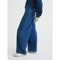 River Island Balloon Wide Leg Jeans - Blue