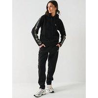 Ea7 Emporio Armani Train Extended Logo Overhead Hoody And Jogger Tracksuit - Black/Gold