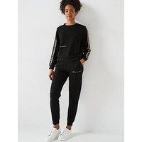 Ea7 Emporio Armani Natural Ventus Sweat Top And Jogger Tracksuit - Black/Gold