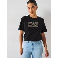 Ea7 Emporio Armani Train Visibility Logo Short Sleeve T-Shirt - Black