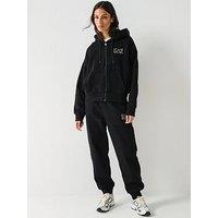 Ea7 Emporio Armani Train Visibility Zip Through Hoody & Jogger Tracksuit - Black