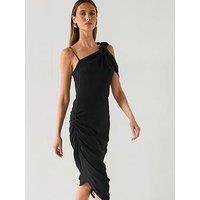 Versace Jeans Couture Drape Placket Dress - Black
