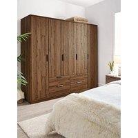 Very Home Harlem 5 Door, 4 Drawer Wardrobe - Mid Oak Effect - Fsc Certified