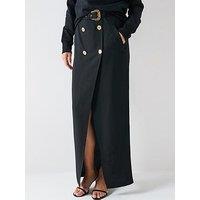 Versace Jeans Couture Buckle Trench Pencil Skirt - Black