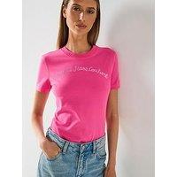 Versace Jeans Couture Script Logo T-Shirt - Pink
