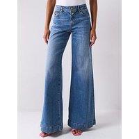 Versace Jeans Couture Slim Wide Leg Jeans - Blue