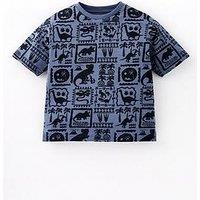 Mini V By Very Boys Dinosaur Printed T-Shirt - Mono