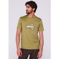 Boss C-Thompson 121 Embroidered Floral Regular Fit T-Shirt - Medium Green