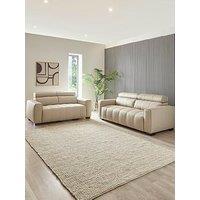 Very Home Cannes 3 + 2 Seater Leather Sofa Set (Buy & Save!)