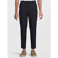 Boss C-Perin 252 Tapered Fit Seersucker Trousers-Navy