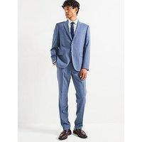 Boss H-Jeckson Regular Fit Wool Stretch Suit - Blue