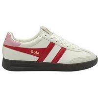 Gola Women'S Cyclone Leather Trainers - White/Red