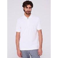 Boss H-Paras 120 Regular Fit 1/4 Zip Polo Shirt - White