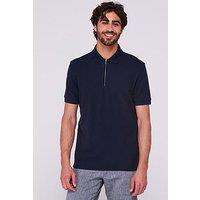 Boss H-Paras 120 Regular Fit 1/4 Zip Polo Shirt - Dark Blue
